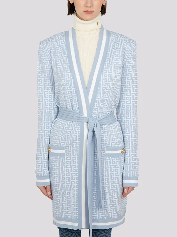 картинка Кардиган с поясом BALMAIN магазин PodiumRed являющийся официальным дистрибьютором в России_2