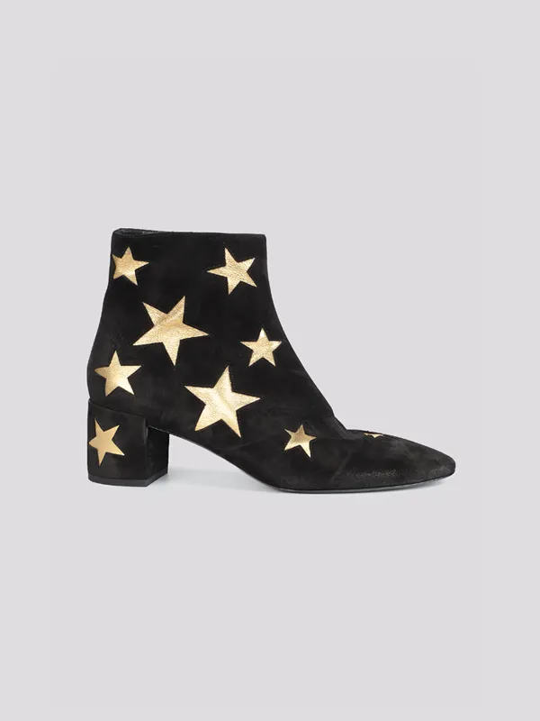 картинка Ботильоны замшевые SAINT LAURENT магазин PodiumRed являющийся официальным дистрибьютором в России