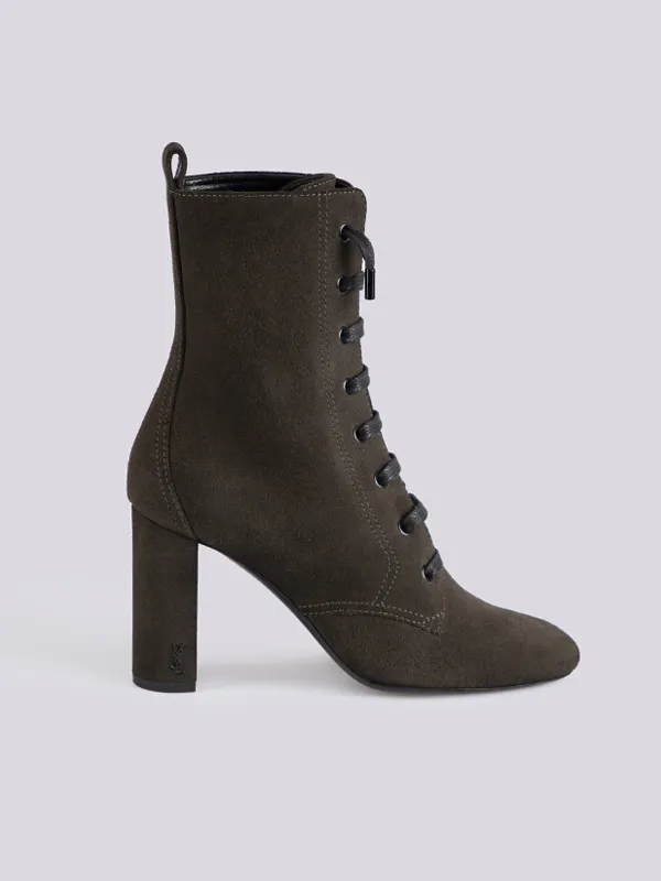 картинка Замшевые ботильоны SAINT LAURENT магазин PodiumRed являющийся официальным дистрибьютором в России